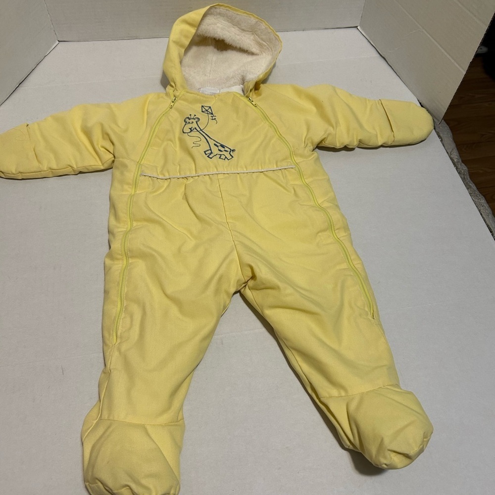 VintageQuiltex Yellow Baby Snowsuit